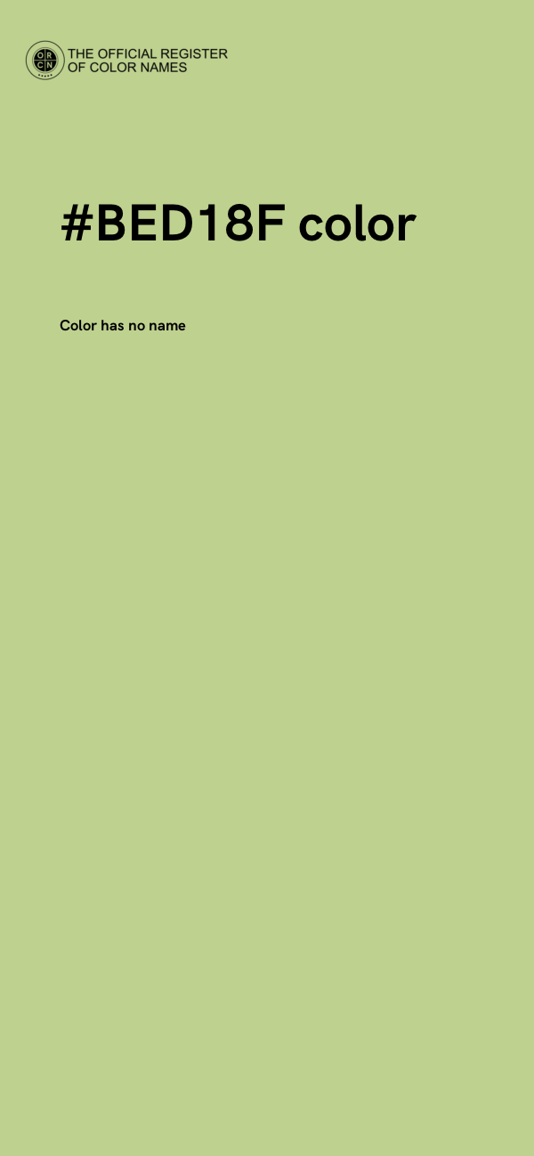 #BED18F color image
