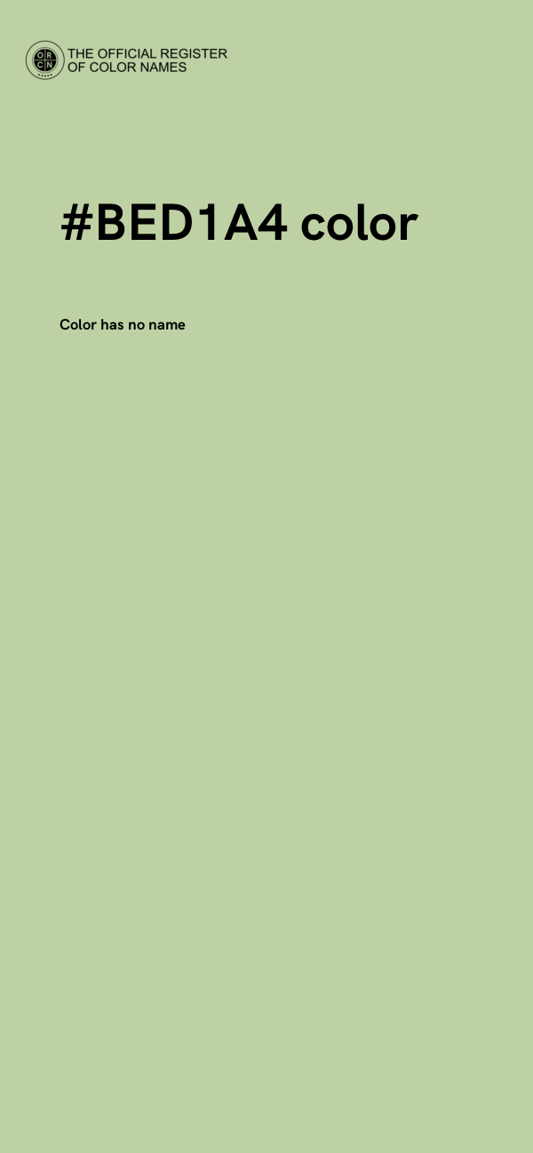#BED1A4 color image