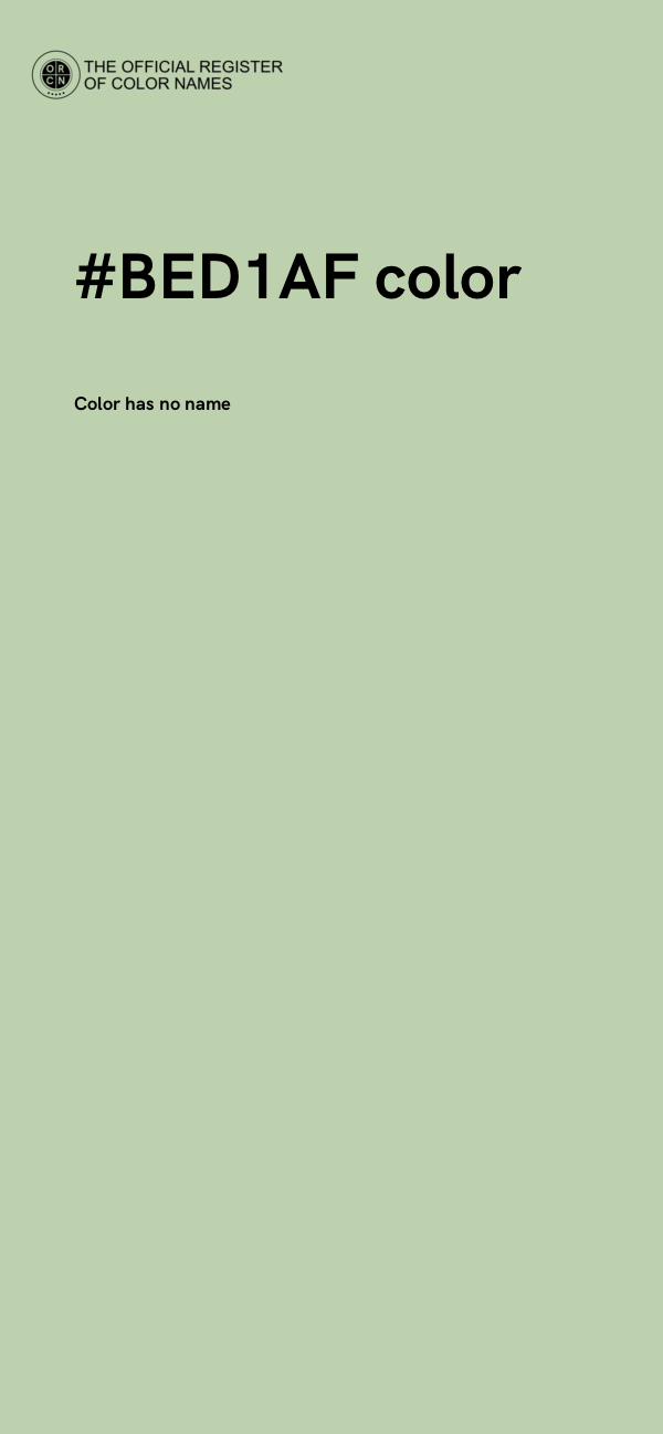 #BED1AF color image