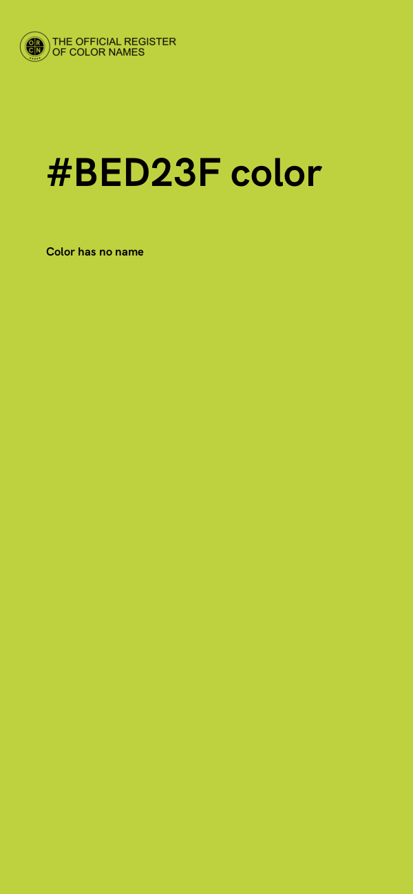 #BED23F color image