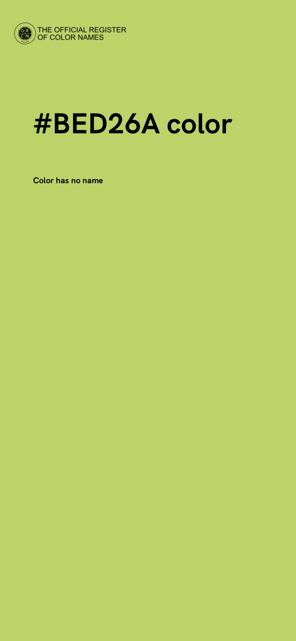 #BED26A color image