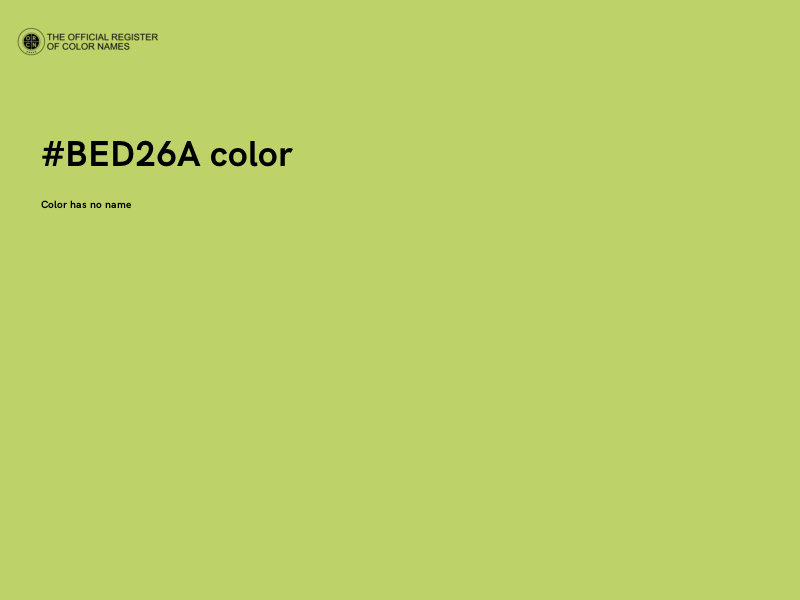 #BED26A color image