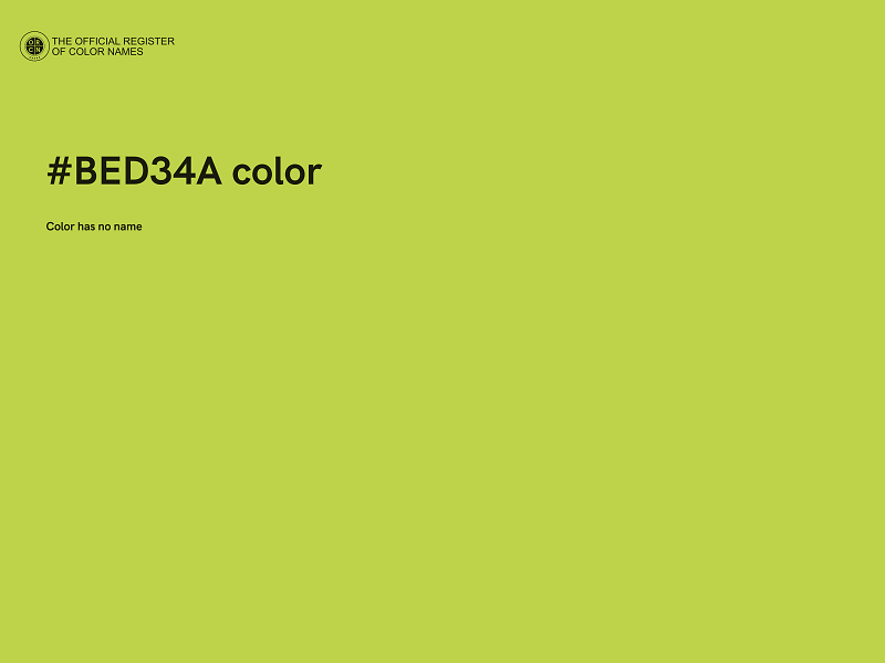 #BED34A color image