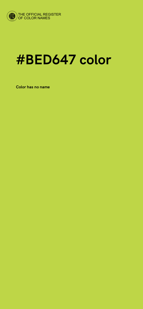 #BED647 color image