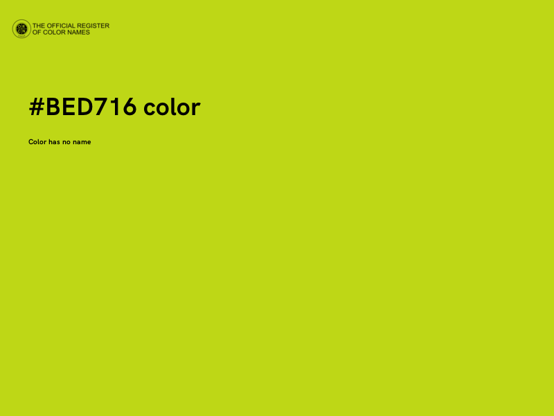 #BED716 color image