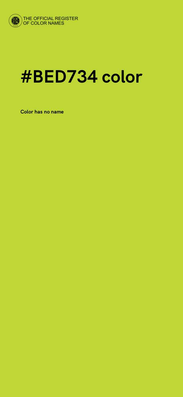 #BED734 color image