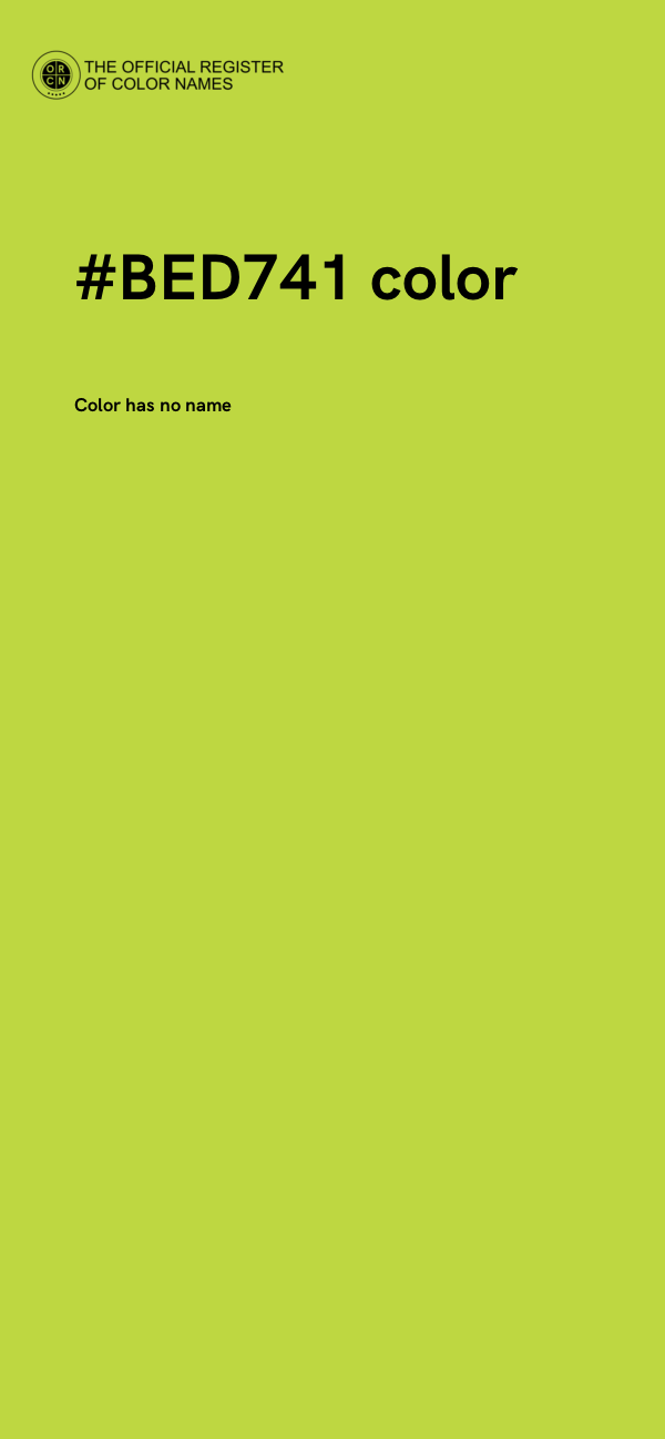#BED741 color image
