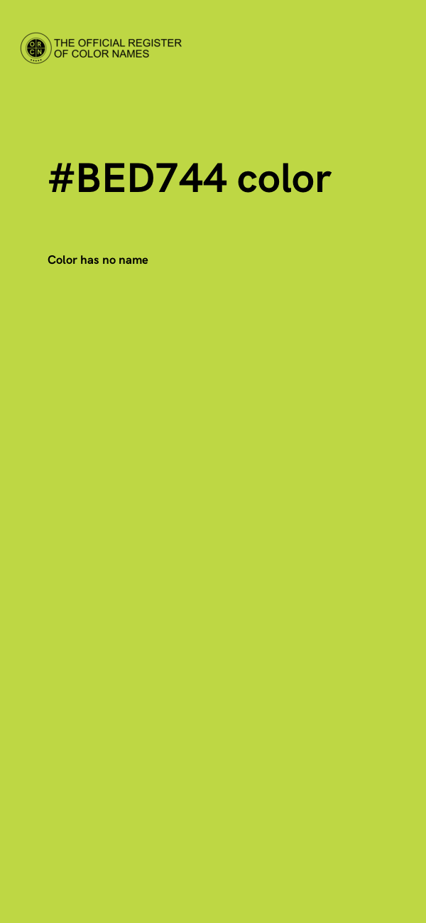 #BED744 color image