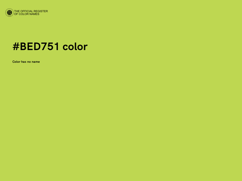 #BED751 color image