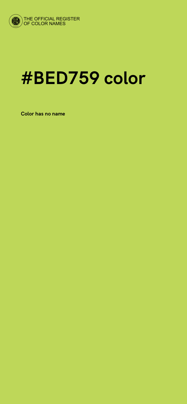 #BED759 color image