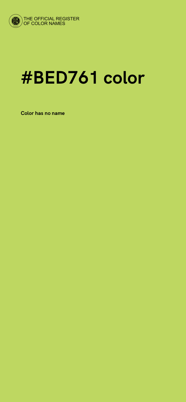 #BED761 color image