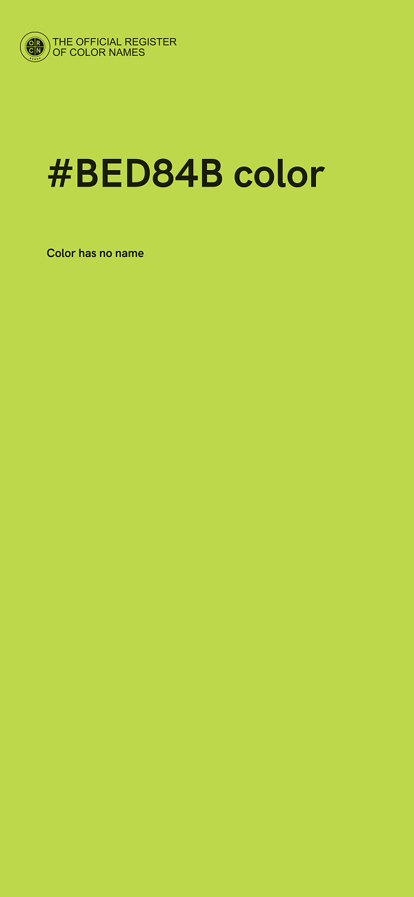 #BED84B color image