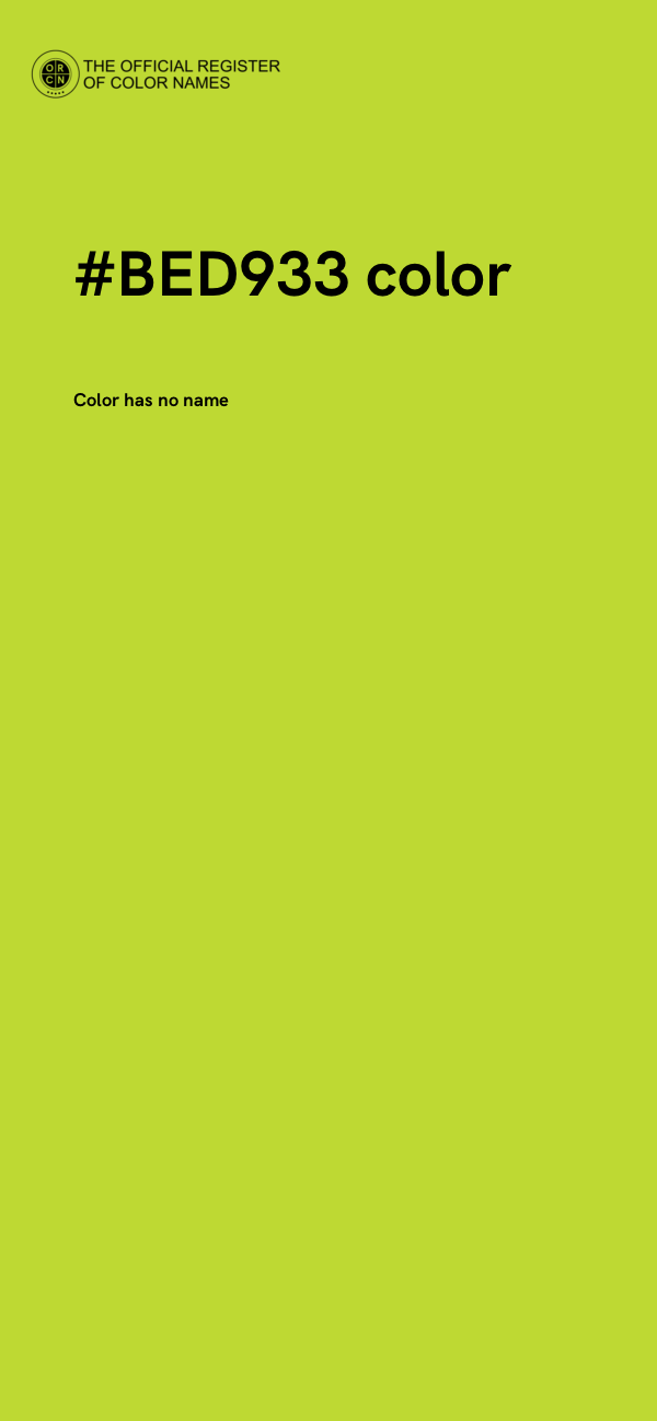#BED933 color image