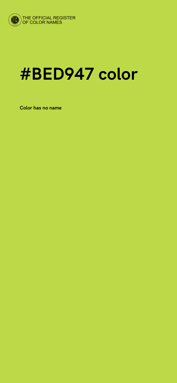 #BED947 color image