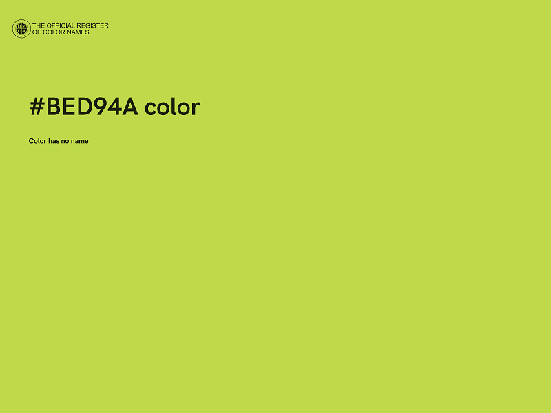 #BED94A color image