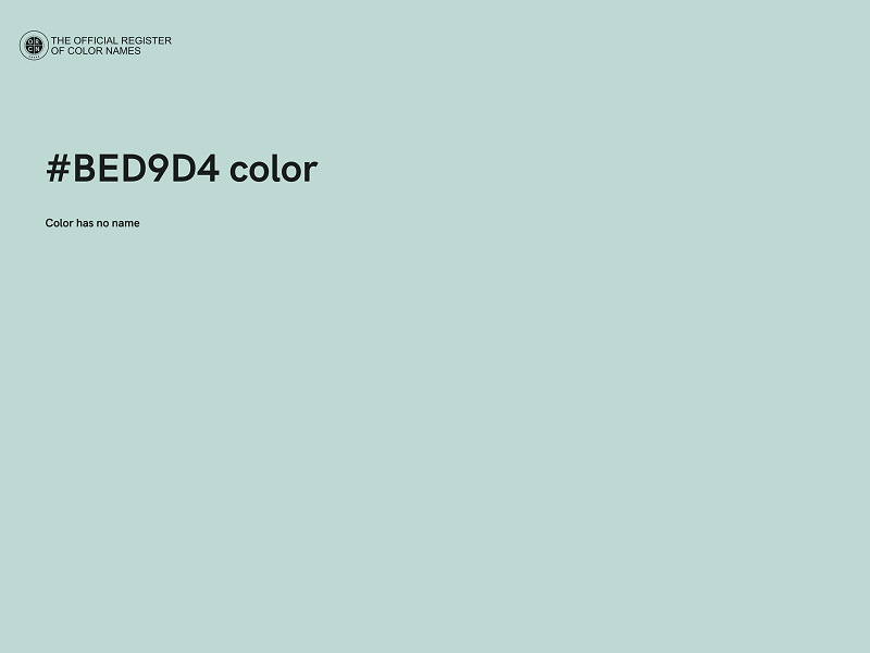 #BED9D4 color image