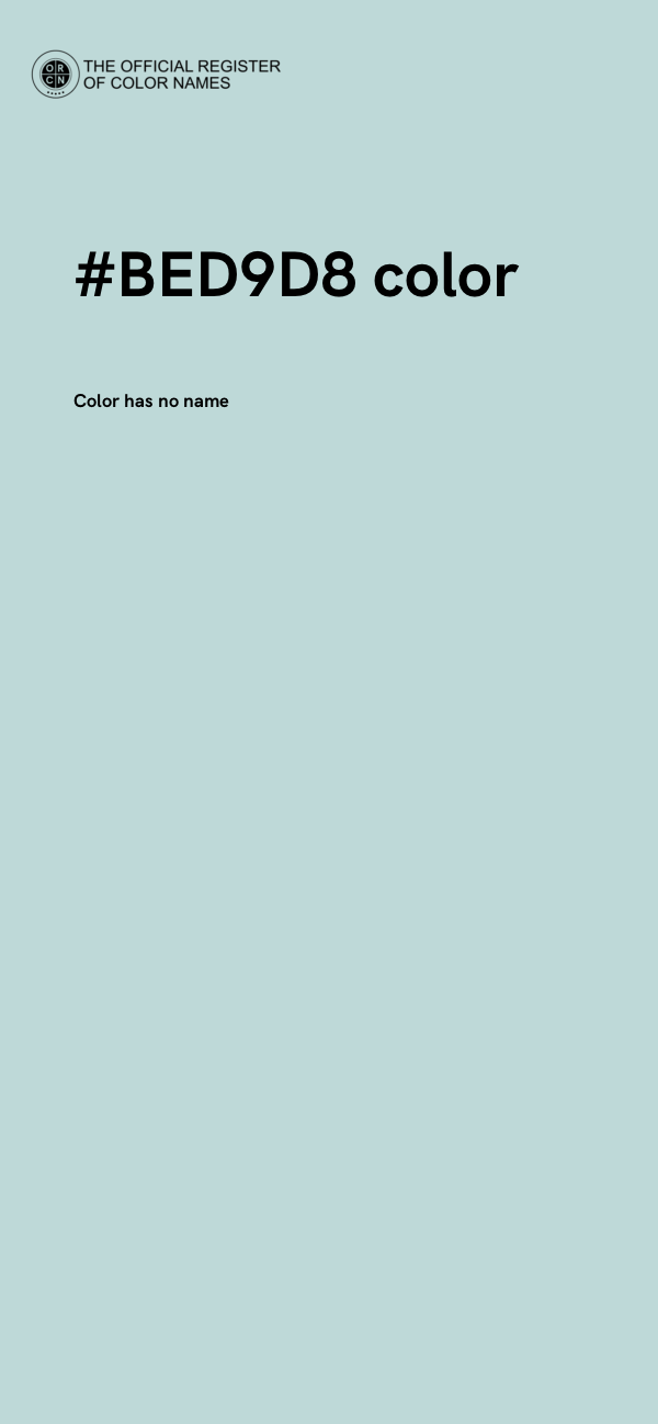 #BED9D8 color image
