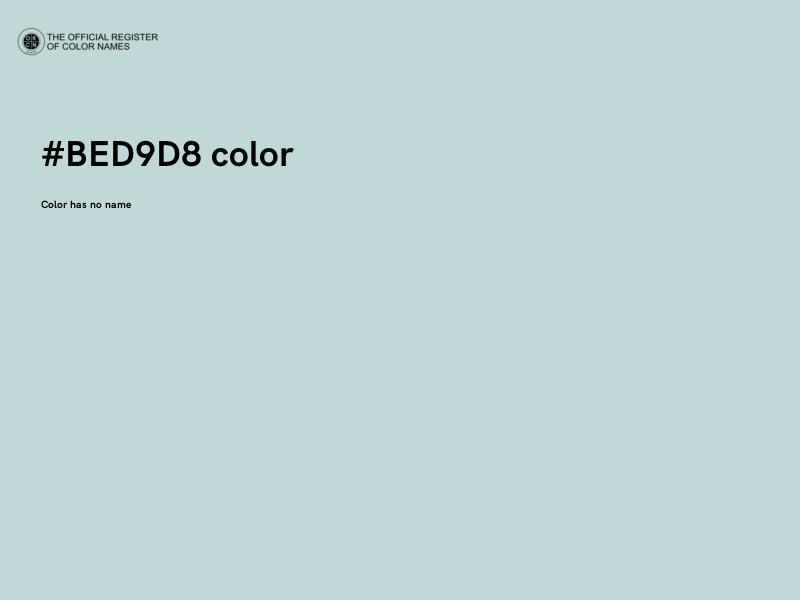 #BED9D8 color image