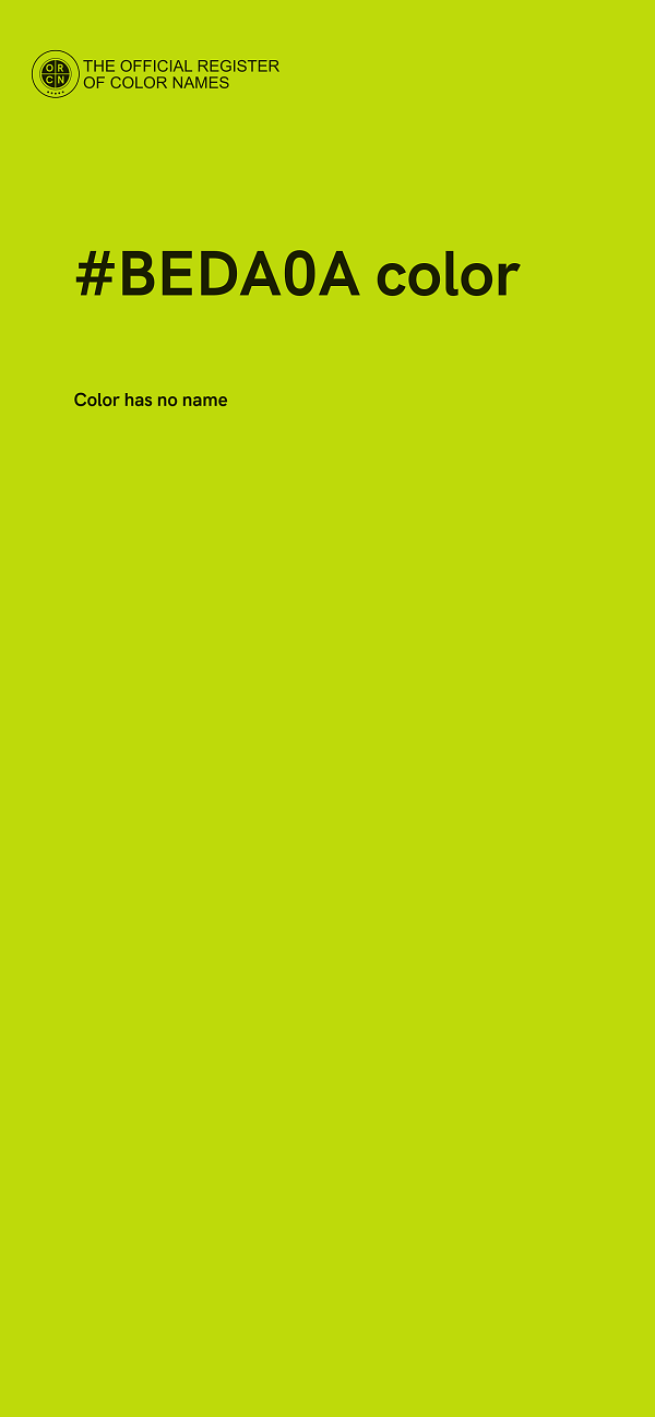 #BEDA0A color image