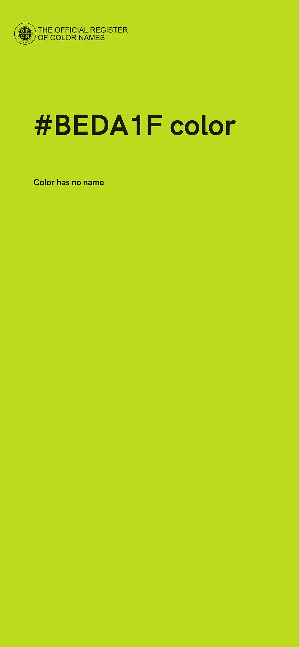 #BEDA1F color image