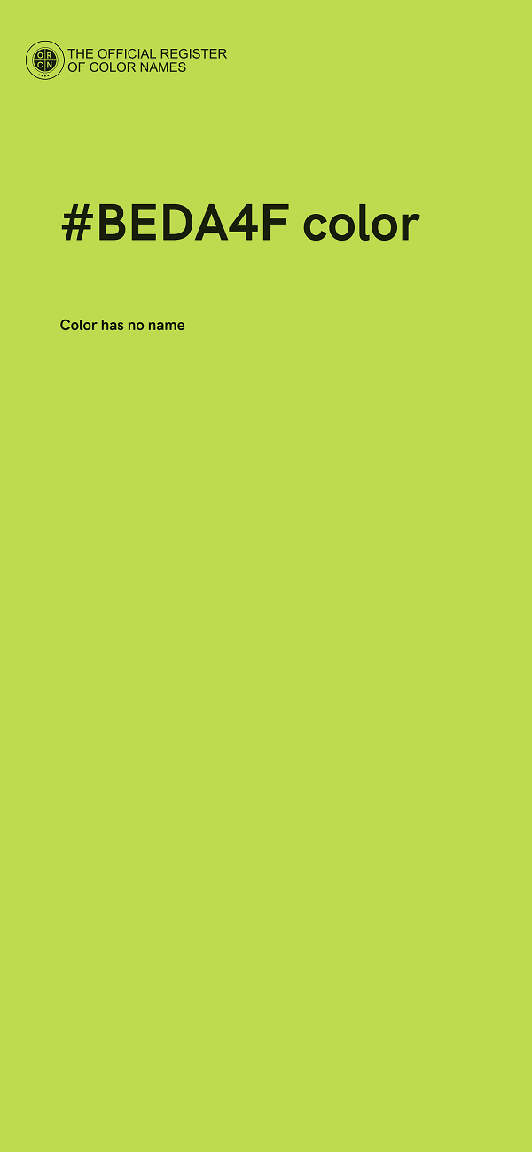 #BEDA4F color image