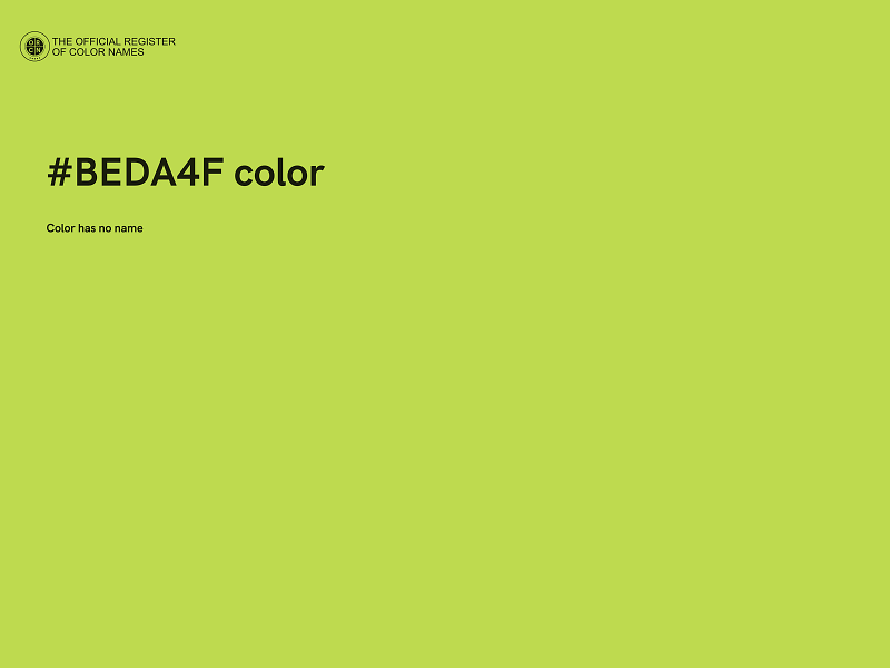 #BEDA4F color image