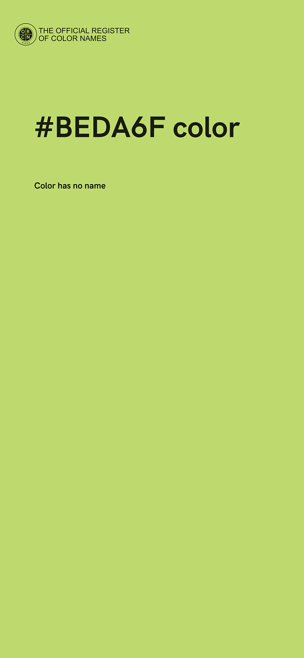#BEDA6F color image