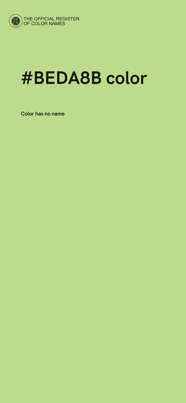#BEDA8B color image