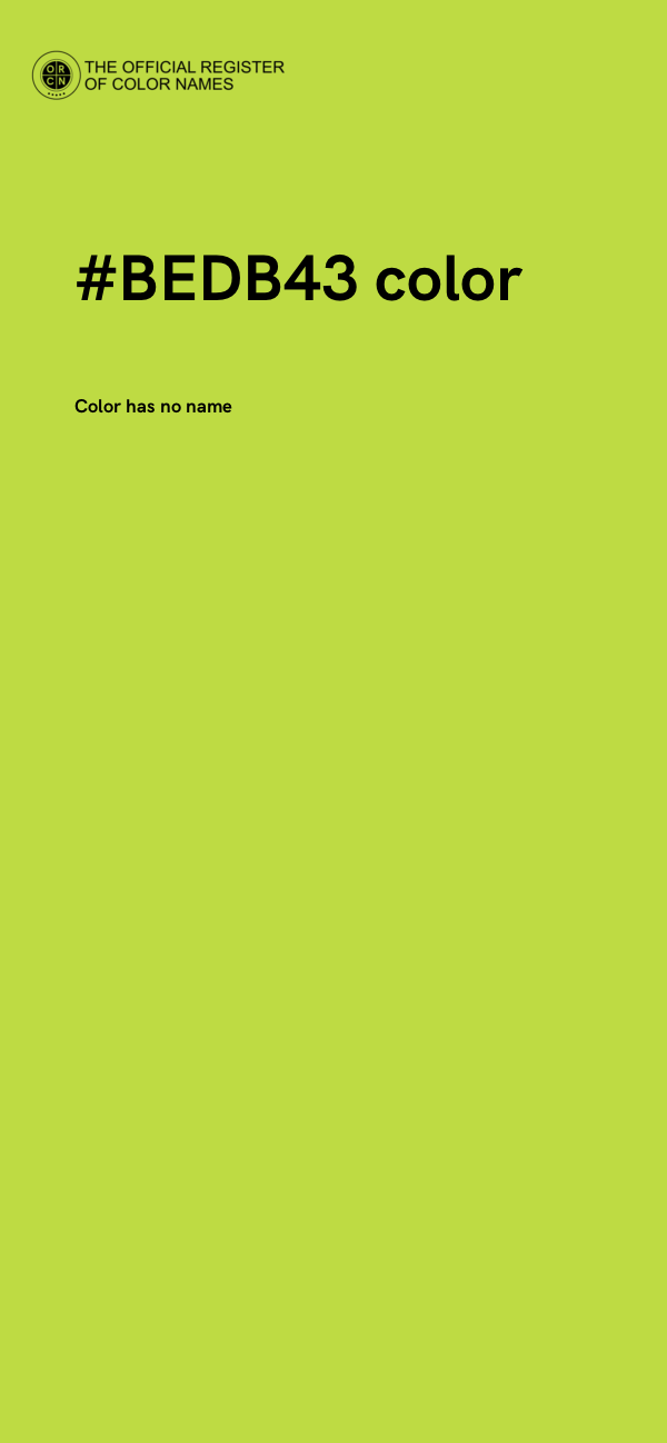 #BEDB43 color image