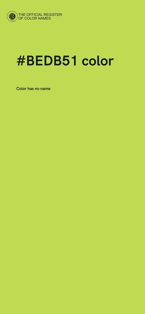 #BEDB51 color image