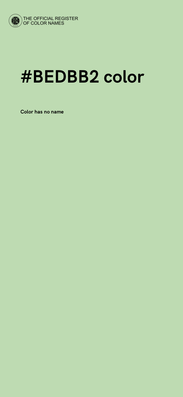 #BEDBB2 color image
