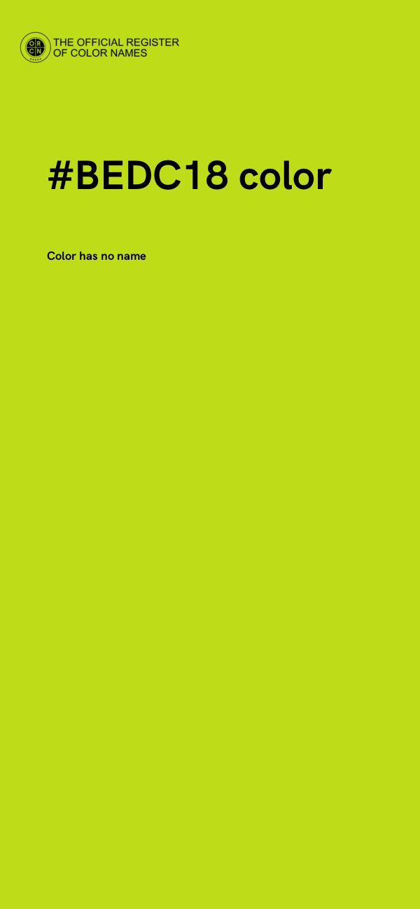 #BEDC18 color image