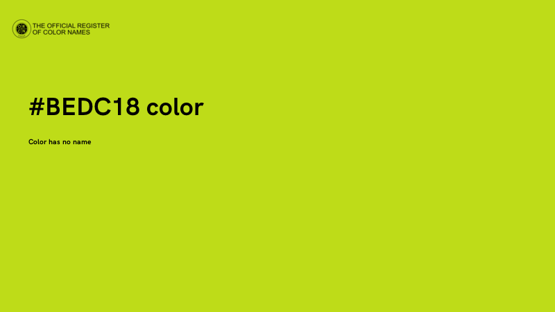 #BEDC18 color image