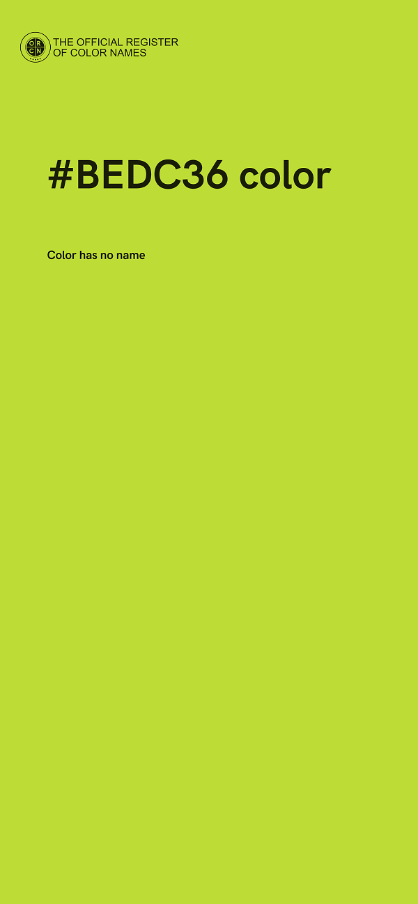 #BEDC36 color image