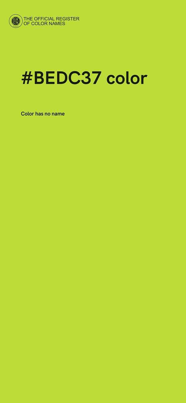 #BEDC37 color image