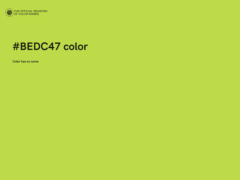 #BEDC47 color image