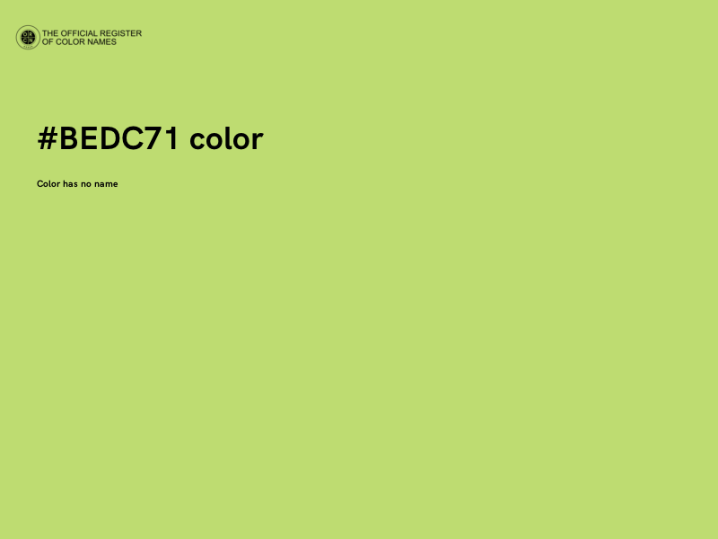 #BEDC71 color image