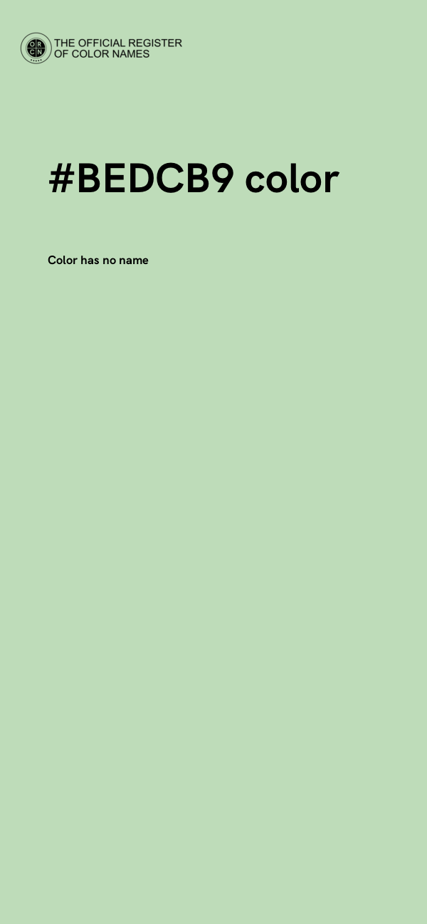 #BEDCB9 color image