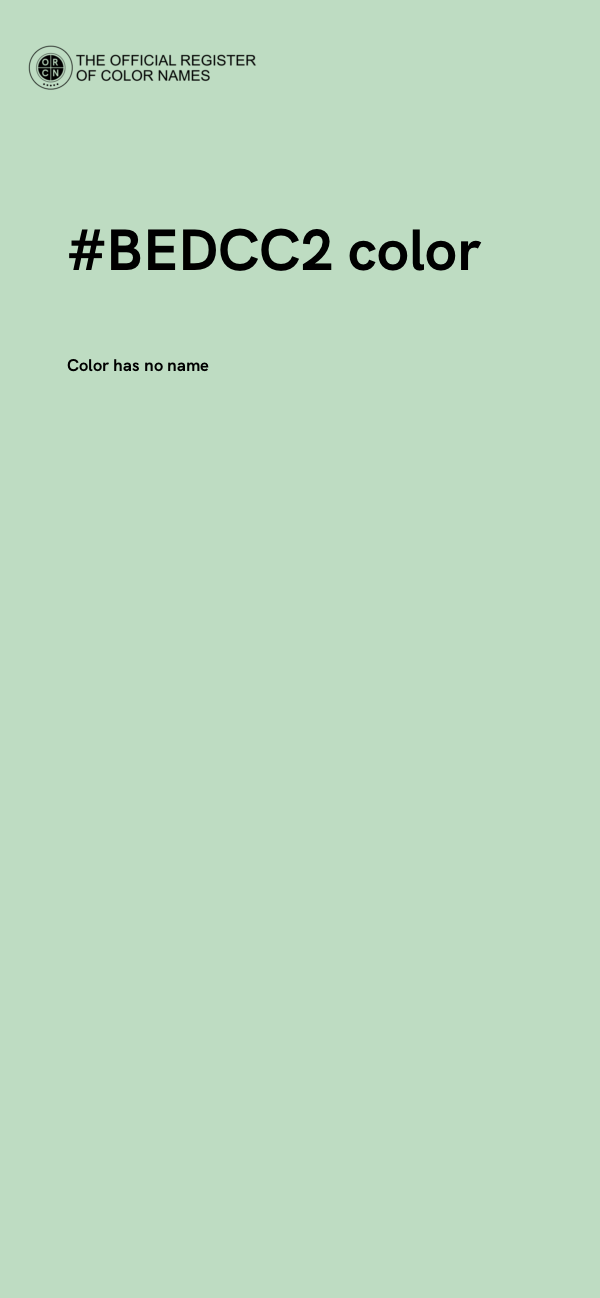 #BEDCC2 color image