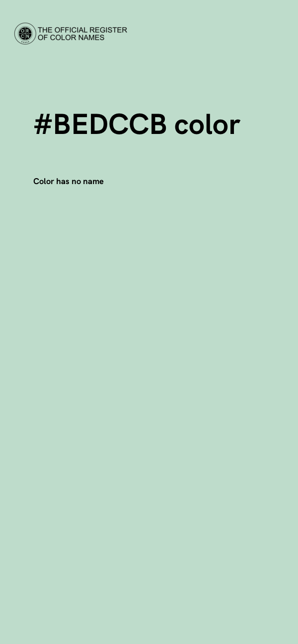 #BEDCCB color image