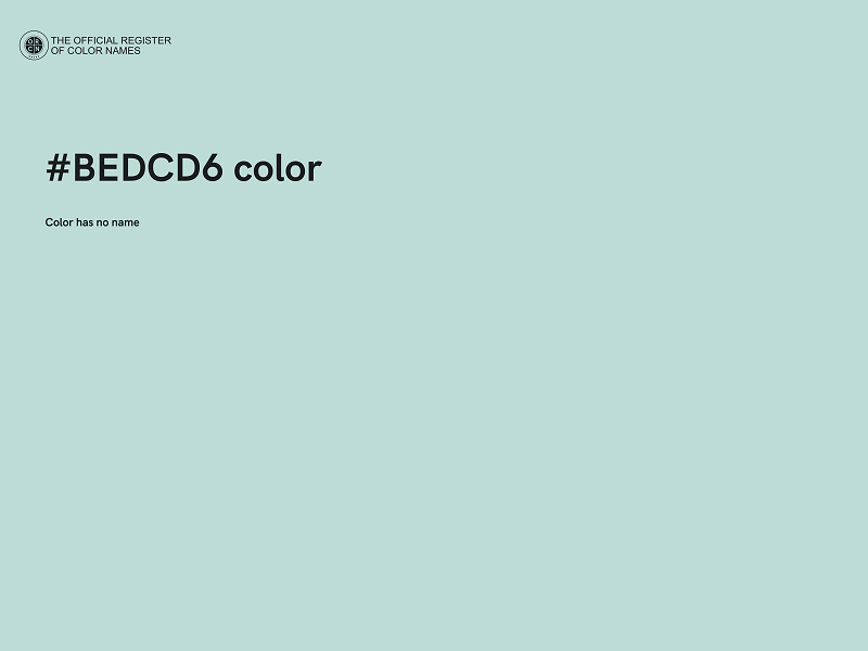 #BEDCD6 color image