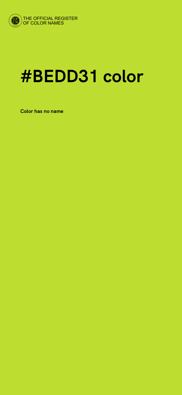 #BEDD31 color image