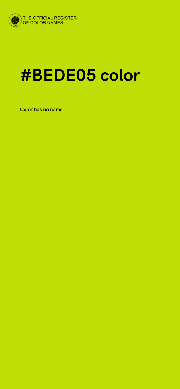 #BEDE05 color image
