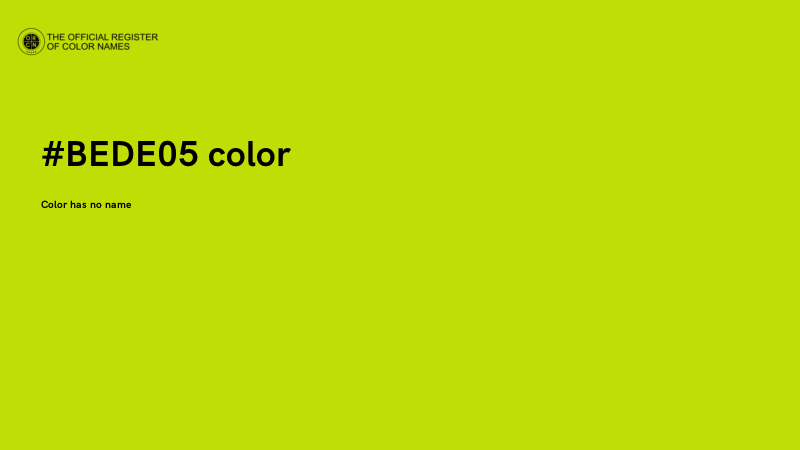#BEDE05 color image