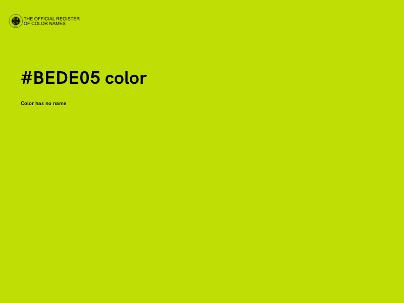 #BEDE05 color image