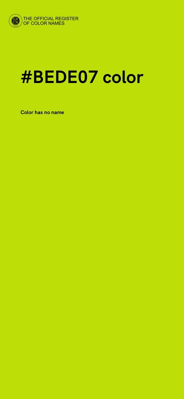 #BEDE07 color image