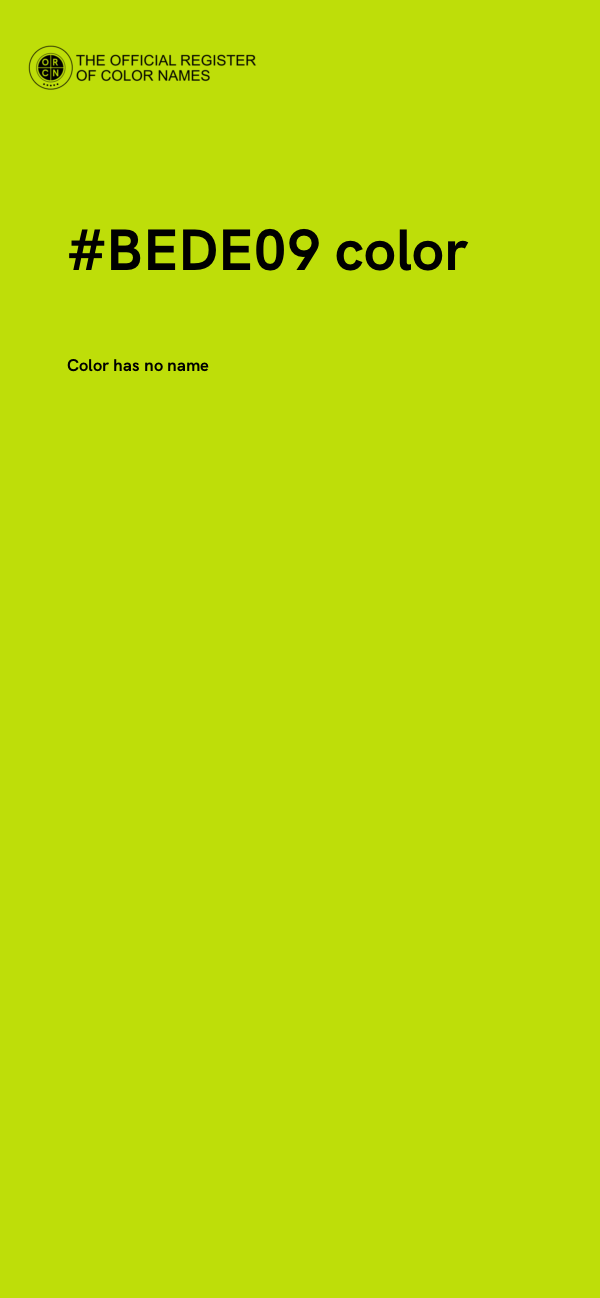 #BEDE09 color image