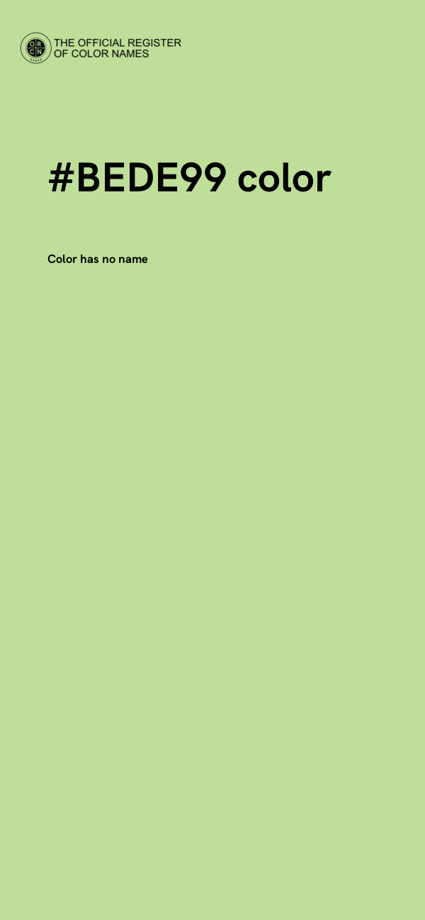 #BEDE99 color image