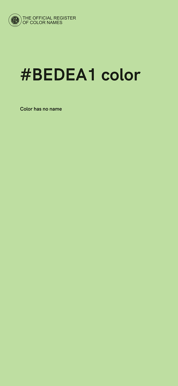 #BEDEA1 color image