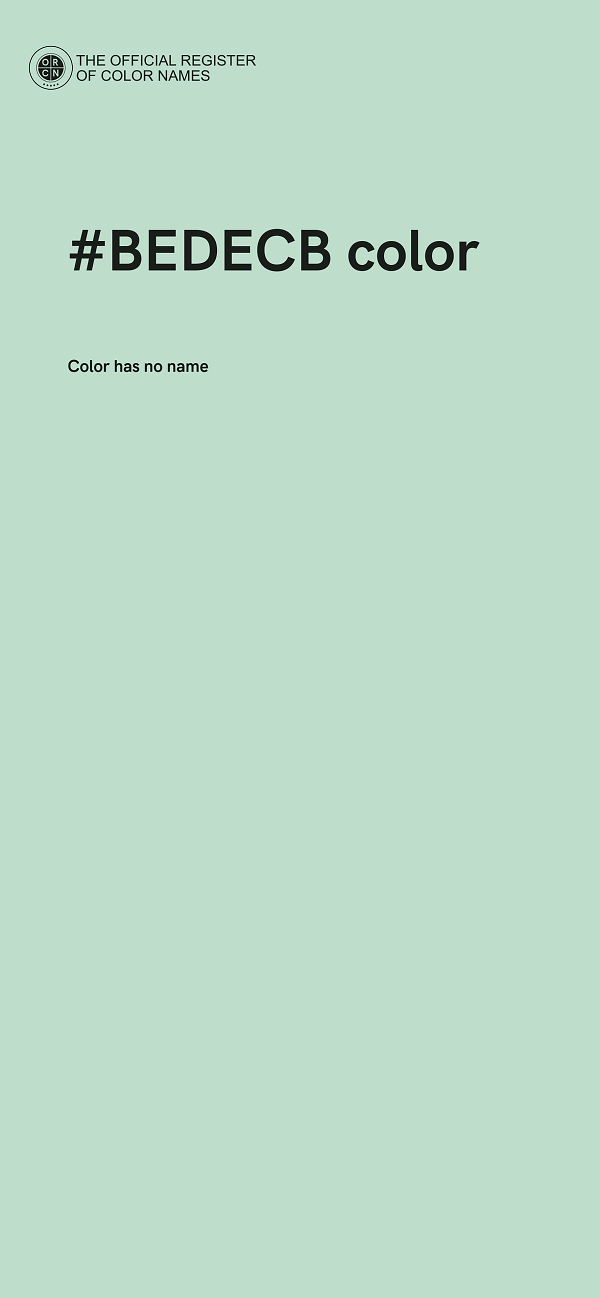 #BEDECB color image